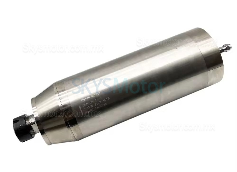 Kit de motor de husillo refrigerado por agua 5,5 kW, 220V/380V, JGD-125-ER32 + H100-5.5 con variadores de frecuencia, bomba de agua, 13 pinzas ER32 y soporte